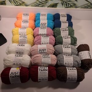 22 Skeins Just Yarn Worsted Yarn Bundle